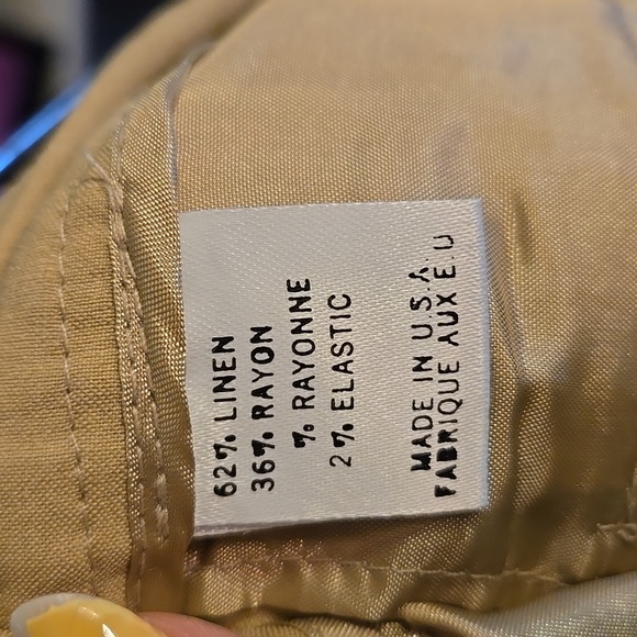 Theory Emery T Linen Rayon Stretch Crunch Khaki High-Waist Wide-Leg Trousers - Picture 13 of 16